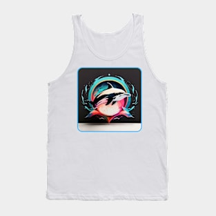 Dolphin Print, Animal design, Dolphin Gift Tank Top